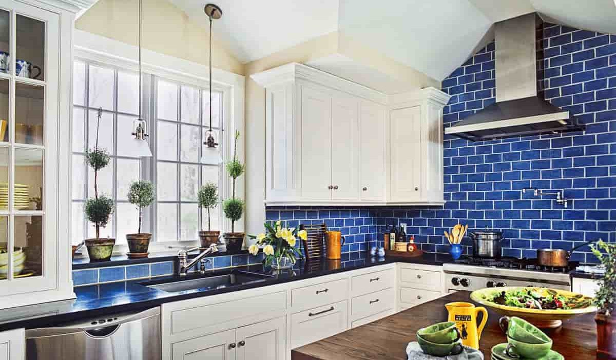  Introducing dark-blue kitchen backsplash + the best purchase price 