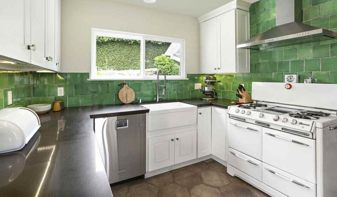 Emerald green kitchen backsplash | Reasonable Price, Great Purchase