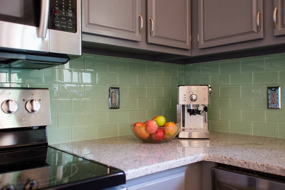  Green backsplash tiles Purchase Price + Photo 