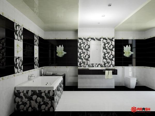 Floor tiles bathroom black and white + best buy price